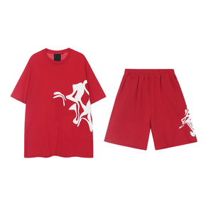 Ensemble T-shirt décontracté à manches courtes et pantalon court <span class=keywords><strong>Syna</strong></span>, imprimé lettres en mousse, tendance et polyvalent pour l'été - Product Image 5