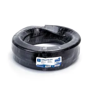 Tubo acanalado de 25 mm, 10 m, color negro - ideal para instalaciones eléctricas y protección de cables. - Product Image 2