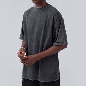 เสื้อยืดแขนสั้นผู้ชายทรงปกติ ผ้าไหม/ฝ้ายเนื้อหนัก 160 กรัม พิมพ์ลายตามสั่ง สไตล์สตรีทแวร์ พิมพ์ DTG สีพื้น ล้างสีแบบแอซิดวอช ลายมังงะ - Product Image 2