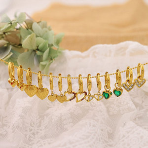 ต่างหูขายส่งจำนวนมาก สแตนเลส 316L ชุบทอง 14k 18k เครื่องประดับคุณภาพสูง ประดับเพชรซิร์คอน รูปหัวใจ แฟชั่นต่างหูแบบห้อยสำหรับผู้หญิง - Product Image 4
