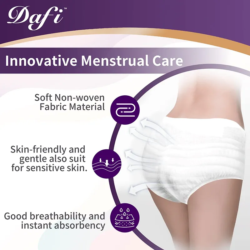 Pantalon menstruel jetable pour incontinence urinaire chez l'adulte Sous-vêtement de maternité pour femme pendant la période de protection