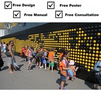 Jeux interactifs de mur de pixels, équipement de salle sensorielle, panneau de rotation de balles pour aire de jeux intérieure et centre commercial