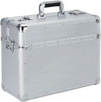 Grande mallette de vol pour chariot mallette de pilote en cuir d'aluminium avec roues espace pour ordinateur portable deux serrures à combinaison-OEM/ODM personnalisable