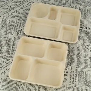 Amostra grátis recipiente de recolher recipiente de papel caixa de comida um tempo descartável bento comida caixa