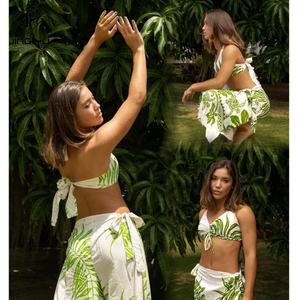 OEM Custom Summer Hawaiian-style Wrap Pants-and-top Set-<b>Tropical</b> Sarong Pants With Matching Top Set Hawaiian <b>Dress</b> - Product Image 3