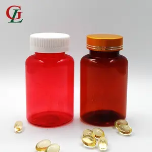 Wholesale PE/PET/PE/Acrylic 120cc elliptic red Cordyceps sinensis bottle plastic empty vials, medicine pill packaging