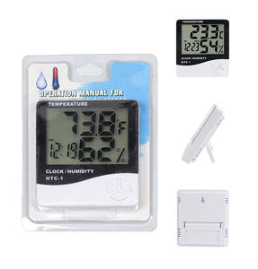 ABS Materiaal HTC1 LCD Digitale Thermometer <span class=keywords><strong>Hygrometer</strong></span> Elektronische Binnentemperatuur- en Luchtvochtigheidsmeter Wekker Kantoor Thuis Voorraad - Product Image 4