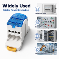 Bloc de distribution d'alimentation UKK80 80A, 1 entrée 6 sorties, rail DIN, bornier unipolaire, 690V
