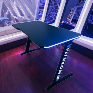 Nouveau bureau de jeu pour ordinateur PC de 100/120/140 cm avec éclairage LED RVB, design en forme de <span class=keywords><strong>Z</strong></span>, creux et extensible - Product Image 3