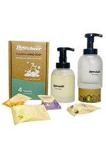 Tablette de recharge de savon liquide moussant de lavage des mains de voyage portable avec bouteille en verre de 250/350ml
