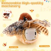 Jouet de chat oiseau battant avec sons gazouillis et noyau détachable-ailes Flappy interactives d'intérieur, catn