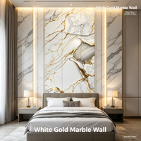 Panneau mural UV en marbre ondulé coloré, feuille de PVC haute brillance, motif unique, panneau de décoration murale pour hôtel commercial