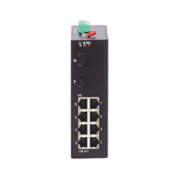 Switch PoE industriel géré 10 ports Gigabit, 8 ports PoE RJ45 + 2 ports SFP, rail DIN, switch réseau industriel