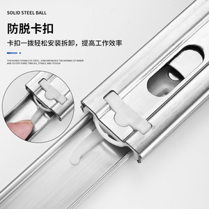Correderas de Acero Inoxidable Hakimi de 3 Secciones con Cierre Suave y Amortiguación para Armarios y Almacenamiento - Product Image 2
