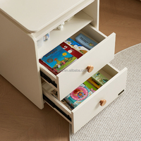660136 Quanu fabricant professionnel blanc grand tiroir de rangement conception simple enfants table d'étude et ensemble de chaises pour adultes