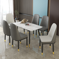 Chaise de salle à manger en cuir simple pour la maison et l'hôtel, design moderne, durable