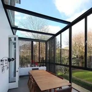 镜子玻璃房子现代设计小木花园玻璃窗房子后院玻璃房子