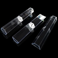 Boîte à crayons Rectangle en PVC transparent, 1 pièce, boîte-cadeau en cristal, perles pour crayons, cadeau bon marché, étui acrylique transparent