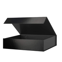 Emballage de logo personnalisé de fermeture magnétique noire de luxe à bas quantité minimale de commande boîte-cadeau magnétique en carton rigide avec insert en mousse Eva
