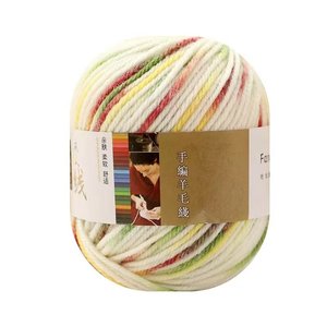 Pelotes <span class=keywords><strong>de</strong></span> fil mélangé coton/acrylique moyen-épais, dégradé, anti-boulochage, filé à l'anneau, teint arc-en-ciel fantaisie, pour tricot et crochet DIY - Product Image 6
