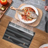 Distributeur de couvercles en aluminium, 3 en 1, avec fraise et étiquettes, support de rangement pour tiroir de cuisine, en plastique