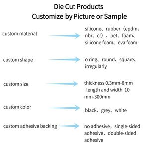Custom Die Cutting Shape Size Adhesive No Adhesive <b>Silicone</b> <b>Rubber</b> Parts <b>Rubber</b> Products <b>Rubber</b> Gasket - Product Image 3