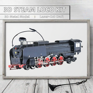 <span class=keywords><strong>Piececool</strong></span>-Puzzles 3D en métal pour adultes, kit de locomotive à vapeur pour la décoration de la maison, cadeaux d'anniversaire fantaisie sur le thème de la mode - Product Image 2