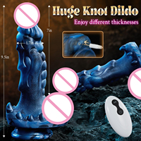 Flüssigsilikon Vibrierender Drachenknoten-Dildo Erotikspielzeug mit Kabelloser Fernbedienung Dicker Penis für Frauen Dildos