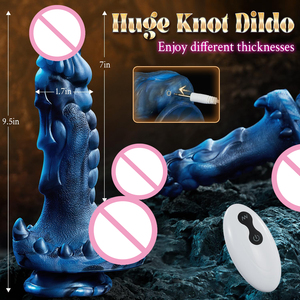 ויברטור דמוי דרקון מסיליקון נוזלי עם שלט רחוק אלחוטי, פין עבה לנשים - Product Image 4