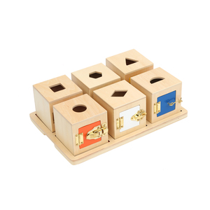 <span class=keywords><strong>Scatola</strong></span> con Serrature <span class=keywords><strong>Montessori</strong></span> in Legno di Alta Qualità e Vassoio con Inserti Giocattolo per Bambini - Product Image 2
