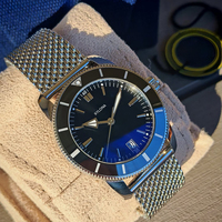 Jam Tangan Mekanis Baja Tahan Karat Jam Tangan Kronograf Pria Jam Tangan Sederhana Tiga Jarum Jam Batang Penunjuk Bercahaya