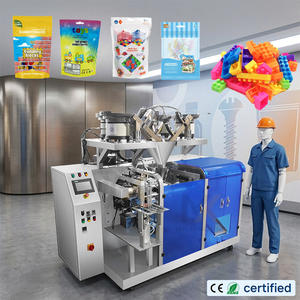 Machine d'emballage automatique de blocs de construction et de briques pour jouets en sachets Doypack avec <span class=keywords><strong>plaque</strong></span> <span class=keywords><strong>vibrante</strong></span> et pré-emballage de sacs - Product Image 1