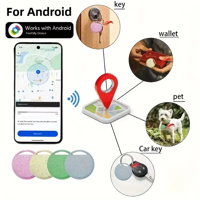 Waterproof Locator Google Certified Android Finder Hub Works for Google Find My Device App for All Android Devices GPS Tracker