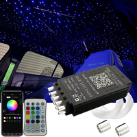 Kit de feux de toit Starlight 26W, étoile filante, ultra-mince, double ports, moteur LED 16W, contrôle RF par application pour voitures, camions, SUV
