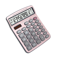 Calculatrice de bureau électronique CTPLUS GT-88 à 12 chiffres, rose doré, logo personnalisable, matière plastique pour l'école et le bureau