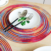 Set de table rond moderne en polyester tissé, isolant et réutilisable, 30 cm, pour table à manger domestique et mariages