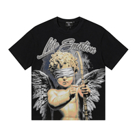T-shirt à manches courtes pour couple, motif imprimé tendance, lettres estampées à chaud, le plus vendu à Los Angeles - MIXED EMOTION