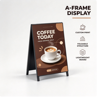 Présentoirs double face légers en forme de A, robustes, avec structure métallique pour la promotion publicitaire des cafés, des magasins de détail et des entreprises