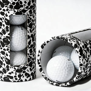 Boîte cadeau écologique en carton, emballage personnalisé avec logo imprimé, tube en papier rond pour balle de golf - Product Image 3