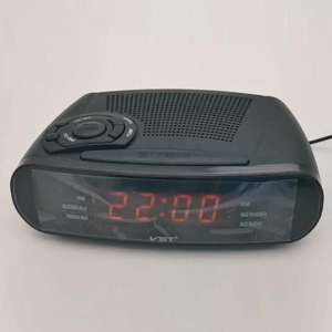 Radio-réveil numérique portable AM/FM VST906 avec fonction snooze, design contemporain, corps en résine - Product Image 2