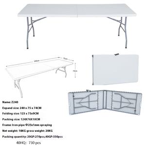 Banco de mesa de hierro plegable para exteriores, juego de comedor Rectangular de <span class=keywords><strong>exposición</strong></span> de puesto de HDPE portátil para estudio de restaurante o uso de <span class=keywords><strong>exposición</strong></span> - Product Image 4