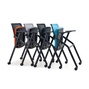 Chaise d'étude individuelle pliable et empilable en maille moderne avec roulettes pour la maison, le bureau et l'école - Vente en gros - Product Image 1