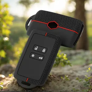 Étui de clé en silicone pour télécommande <span class=keywords><strong>Renault</strong></span> Captur 2020 <span class=keywords><strong>2021</strong></span> Clio 5 Megane ARKANA <span class=keywords><strong>Scenic</strong></span> Kadjar Zoe Espace Dacia Sandero Duster - Product Image 1