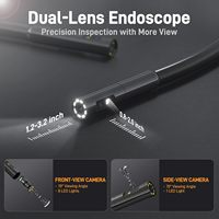 Endoscope à double objectif Teslong, caméra d'inspection mécanique, sonde flexible à fibre optique, pour l'automobile/HVAC
