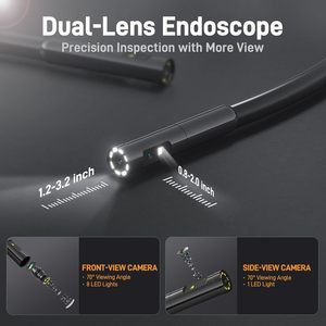 <span class=keywords><strong>Endoscope</strong></span> à double objectif <span class=keywords><strong>Teslong</strong></span>, caméra d'inspection mécanique, sonde flexible à fibre optique, pour l'automobile/HVAC - Product Image 2