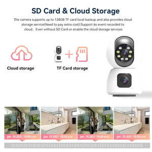 无线双镜头4MP IP彩色夜视运动检测闭路电视家庭安全婴儿监视器PTZ室内无线摄像头 - Product Image 5