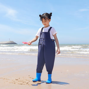 Wader de poitrine en PVC pour enfants Beach Tidal Flats Play Wader pour enfants imperméable et léger respectueux de l'environnement avec des bottes - Product Image 4