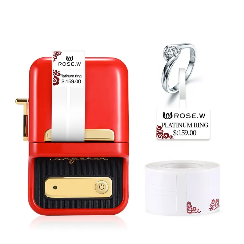 Niimbot B21 Printer 50Mm Mesin Cetak Label Pintar Perhiasan Merah untuk Label Harga Dijual Langsung dari Pabrik