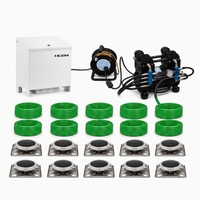 Kit d'aération complet AC HC1500A, type armoire, système d'aération pour étang avec 10 diffuseurs et 10 tubes pour étang jusqu'à 5 acres, aquaculture