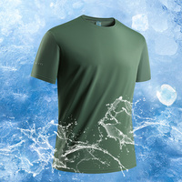 Nouveau T-shirt imprimé 2026 en soie glacée à séchage rapide pour homme, tissu rafraîchissant 90 % polyester 10 % élasthanne, respirant, pour le sport et la gym